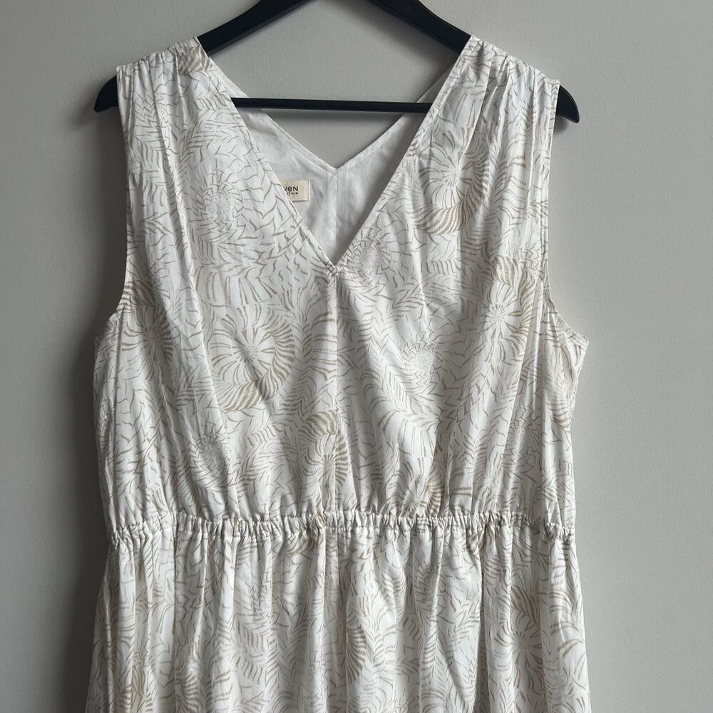 Haven Well Within Dress XL Voile Shell Midi White Sleeveless Beachy - Picture 5 of 10